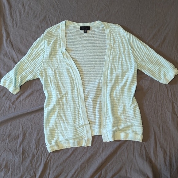 AB Studio Sweaters - AB Studio Light Green Open-Front Cardigan